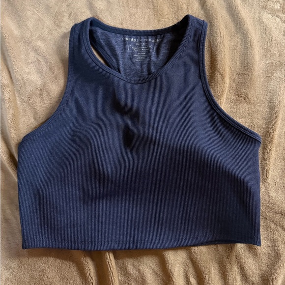 Threads 4 Thought Dark Blue Ribbed Tank Top - Picture 1 of 3